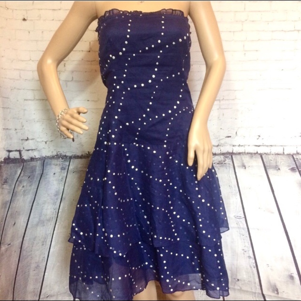 Anthro Odille Pacific Coast Strapless Dress